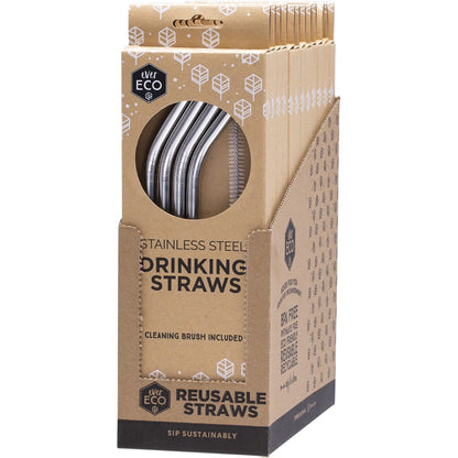 Ever Eco Stainless Steel Straws Bent 4pk