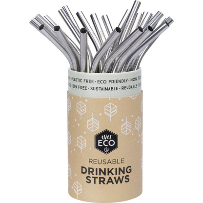 Ever Eco Stainless Steel Straws Bent Counter Display x25