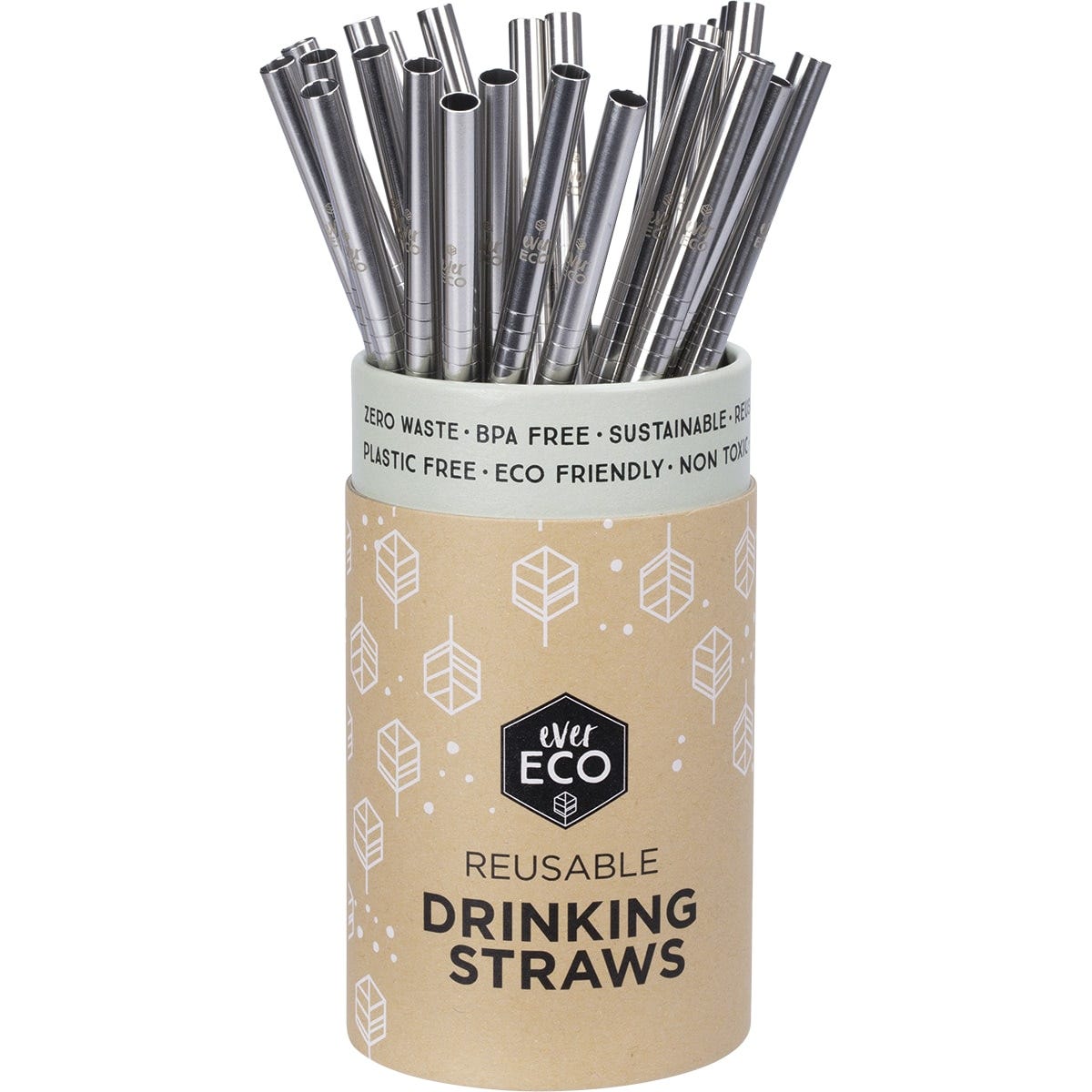 Ever Eco Stainless Steel Straws Straight Counter Display x25