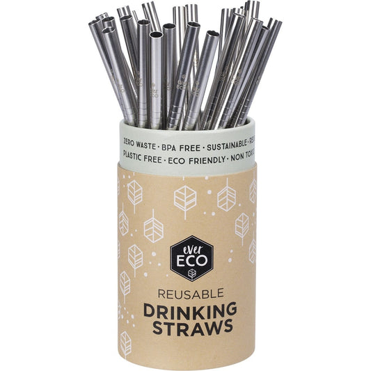 Ever Eco Stainless Steel Straws Straight Counter Display x25