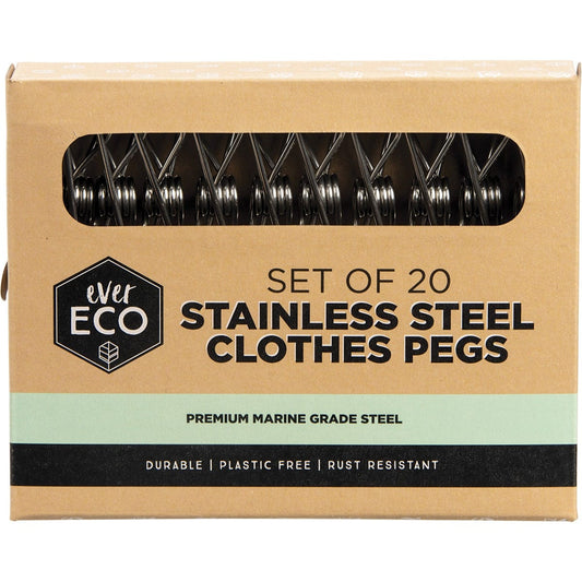 Ever Eco Stainless Steel Clothes Pegs Premium Marine Grade 20pk