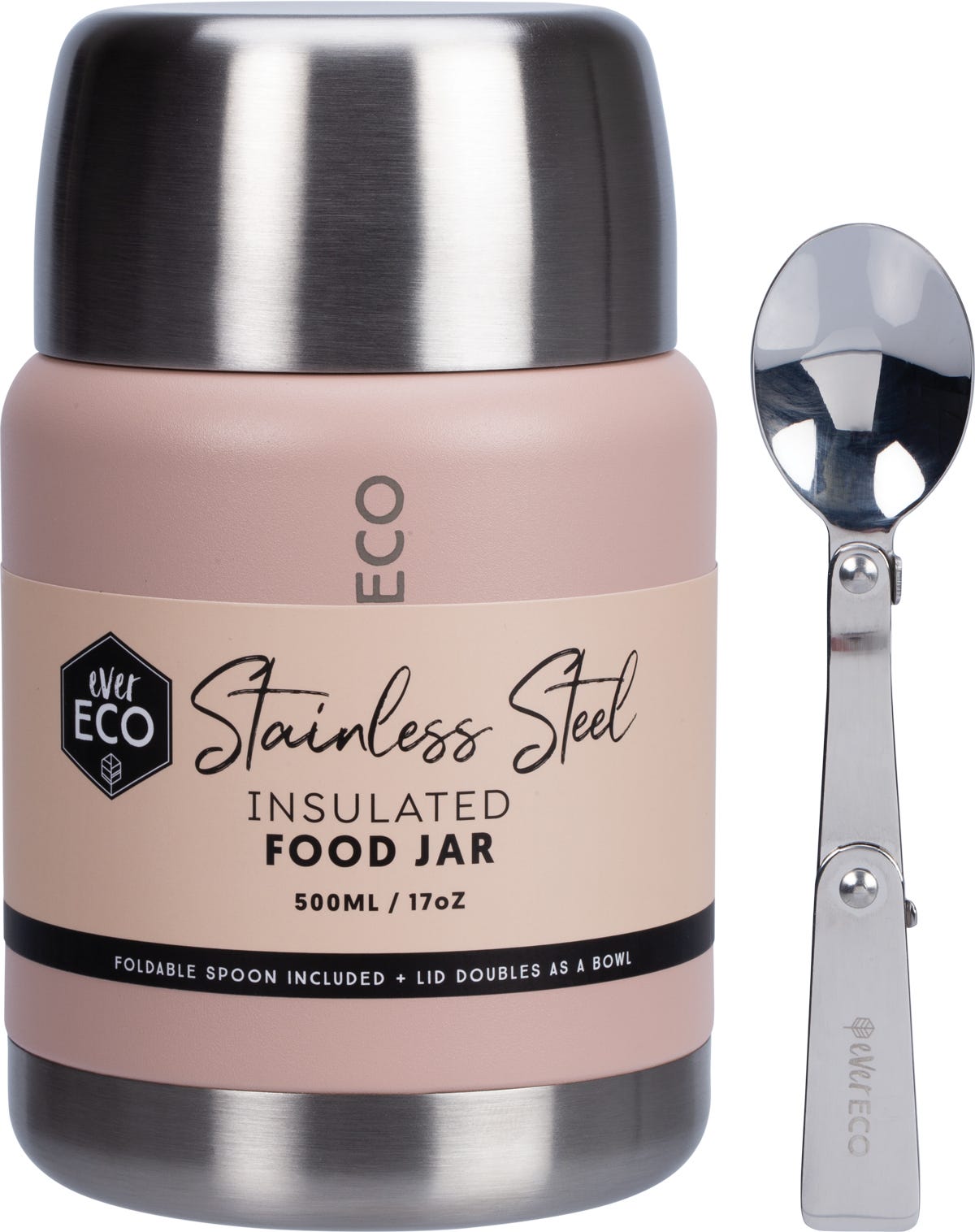 Ever Eco Insulated Stainless Steel Food Jar Rose 500ml