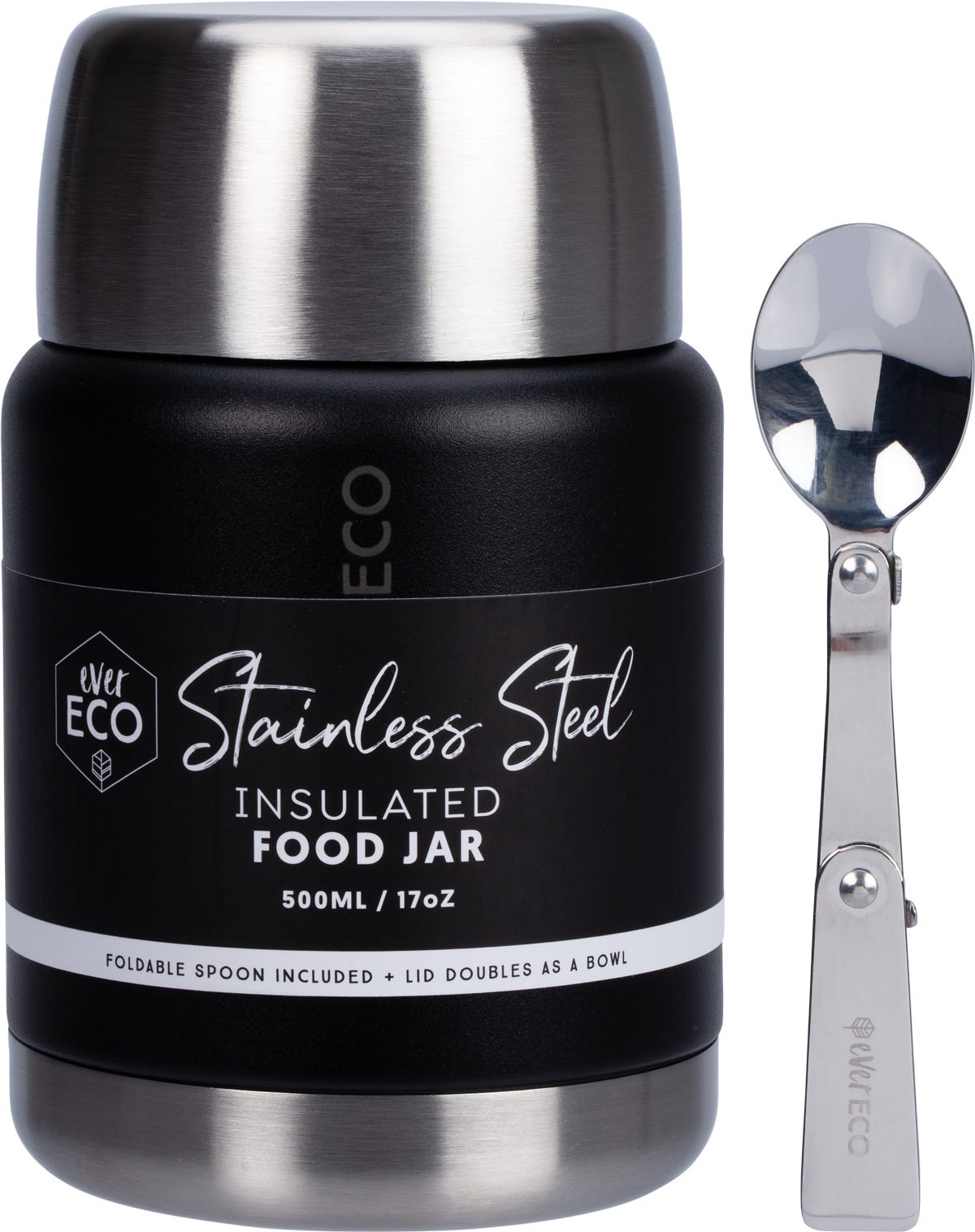 Ever Eco Insulated Stainless Steel Food Jar Onyx 500ml