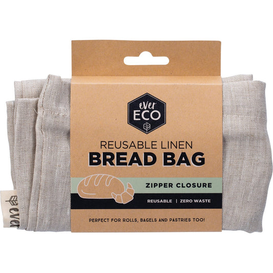 Ever Eco Reusable Linen Bread Bag Zipper Closure (32x40cm)