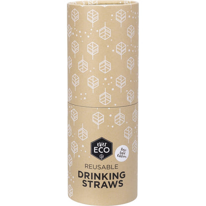 Ever Eco Stainless Steel Straws Straight Rose Gold Counter Display x25