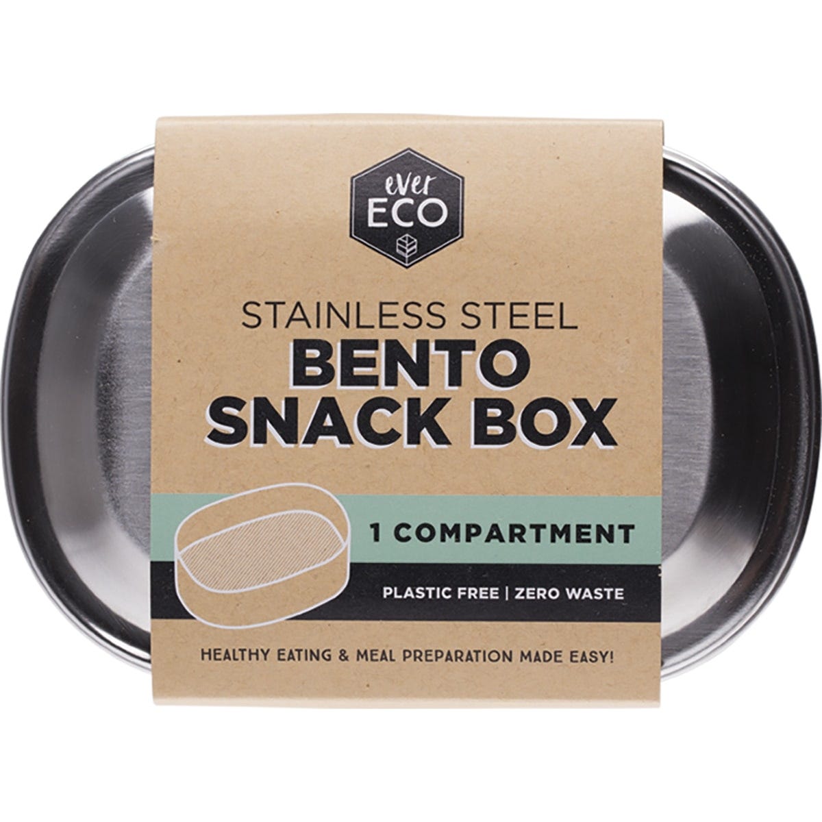 Ever Eco Stainless Steel Bento Snack Box 1 Compartment 580ml