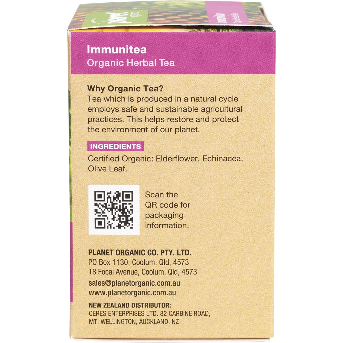 Planet Organic Herbal Tea Bags Immunitea 25pk