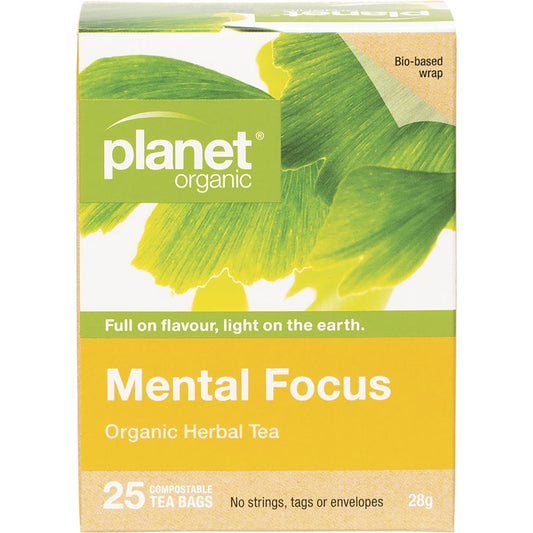 Planet Organic Herbal Tea Bags Mental Focus 25pk