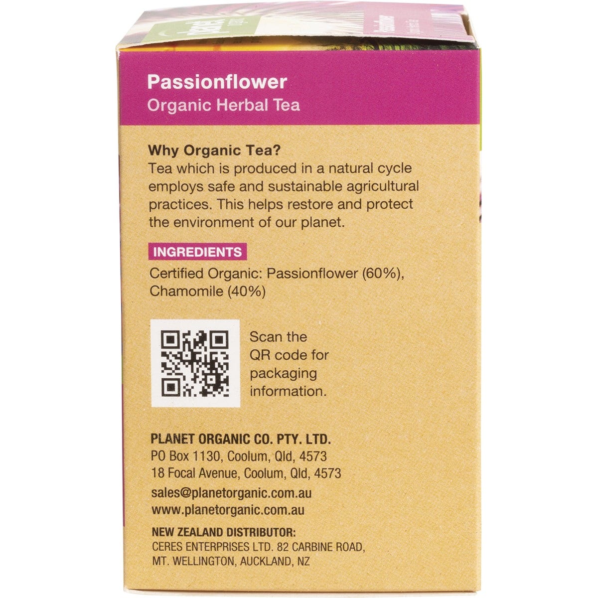 Planet Organic Herbal Tea Bags Passionflower 25pk