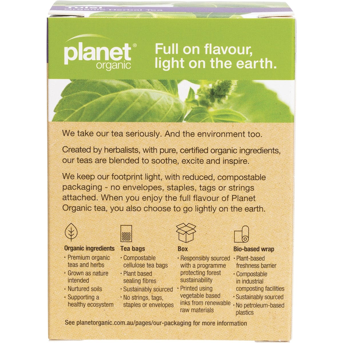 Planet Organic Herbal Tea Bags Tulsi 25pk