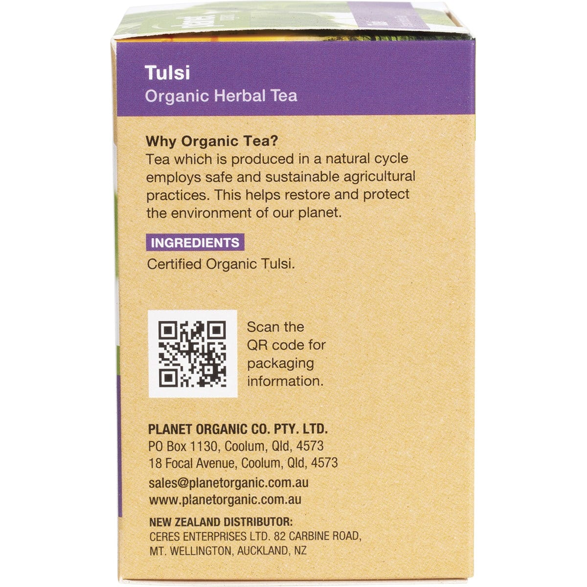 Planet Organic Herbal Tea Bags Tulsi 25pk