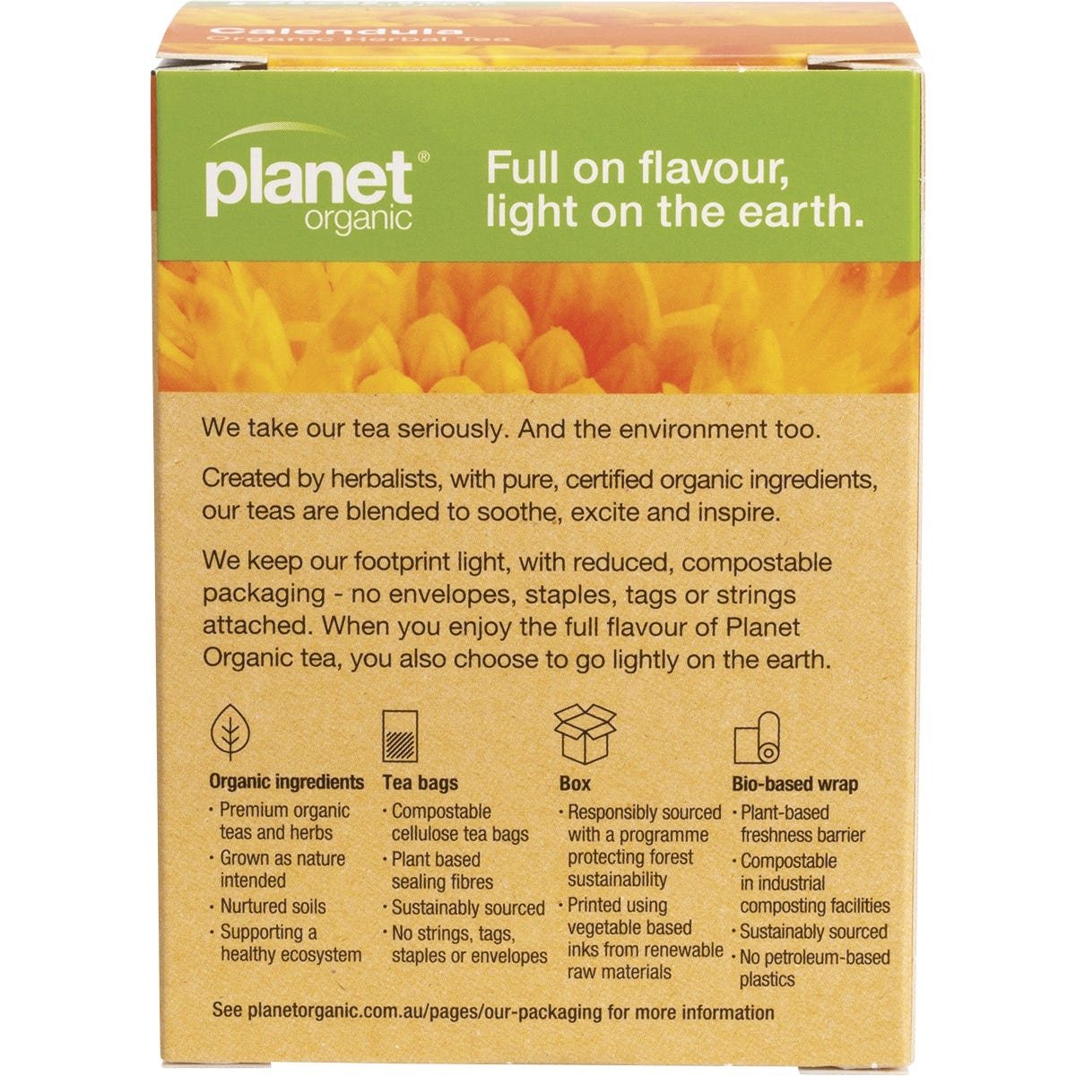 Planet Organic Herbal Tea Bags Calendula 25pk