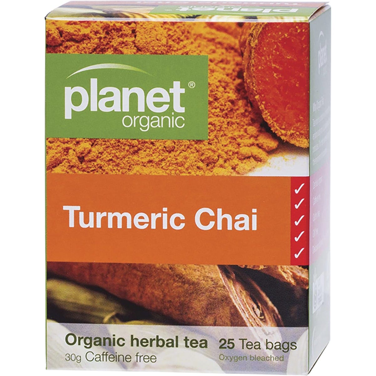 Planet Organic Herbal Tea Bags Turmeric Chai 25pk