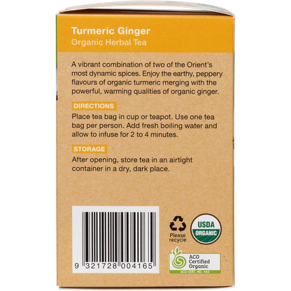 Planet Organic Herbal Tea Bags Turmeric Ginger 25pk