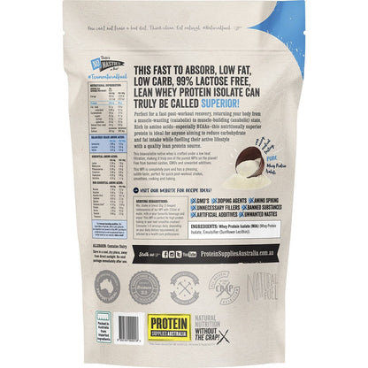 Protein Supplies Australia WPI Whey Protein Isolate Pure 1kg