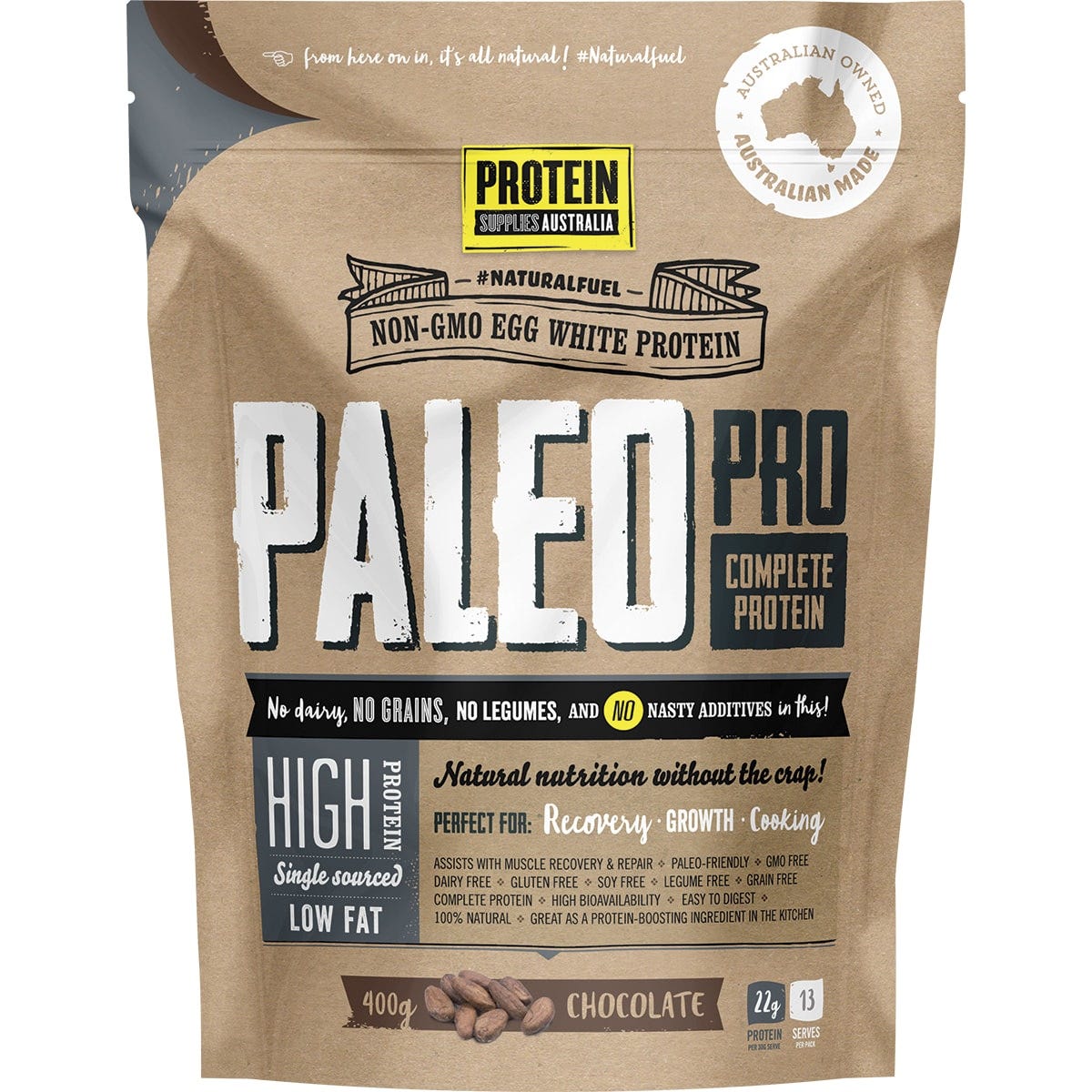 Protein Supplies Australia PaleoPro Egg White Protein Chocolate 400g