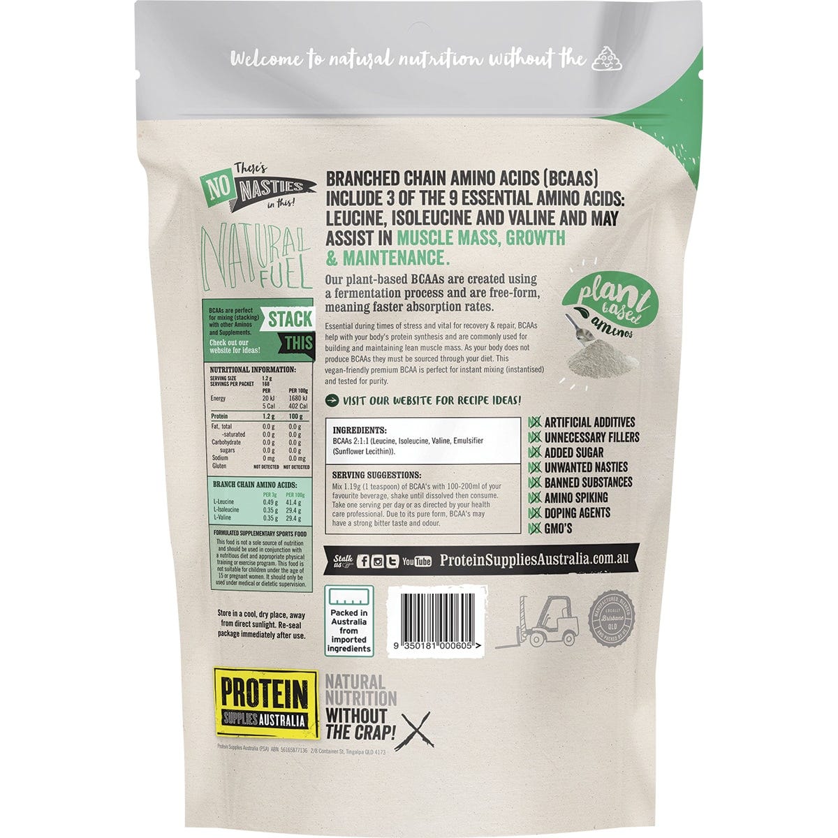 Protein Supplies Australia Branched Chain Amino Acids Pure 200g