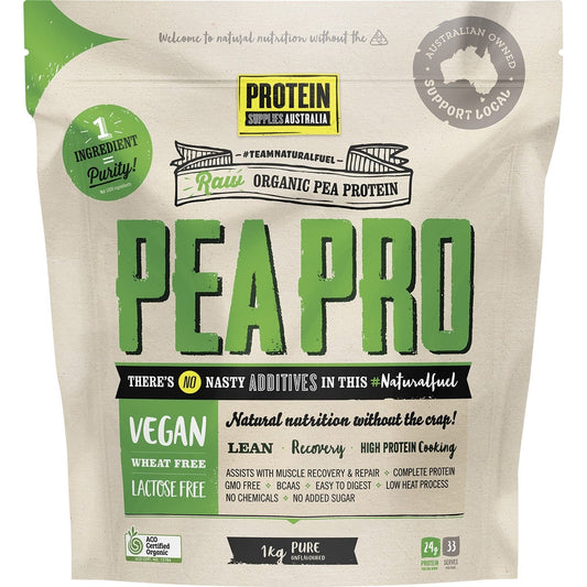 Protein Supplies Australia PeaPro Raw Pea Protein Pure 1kg