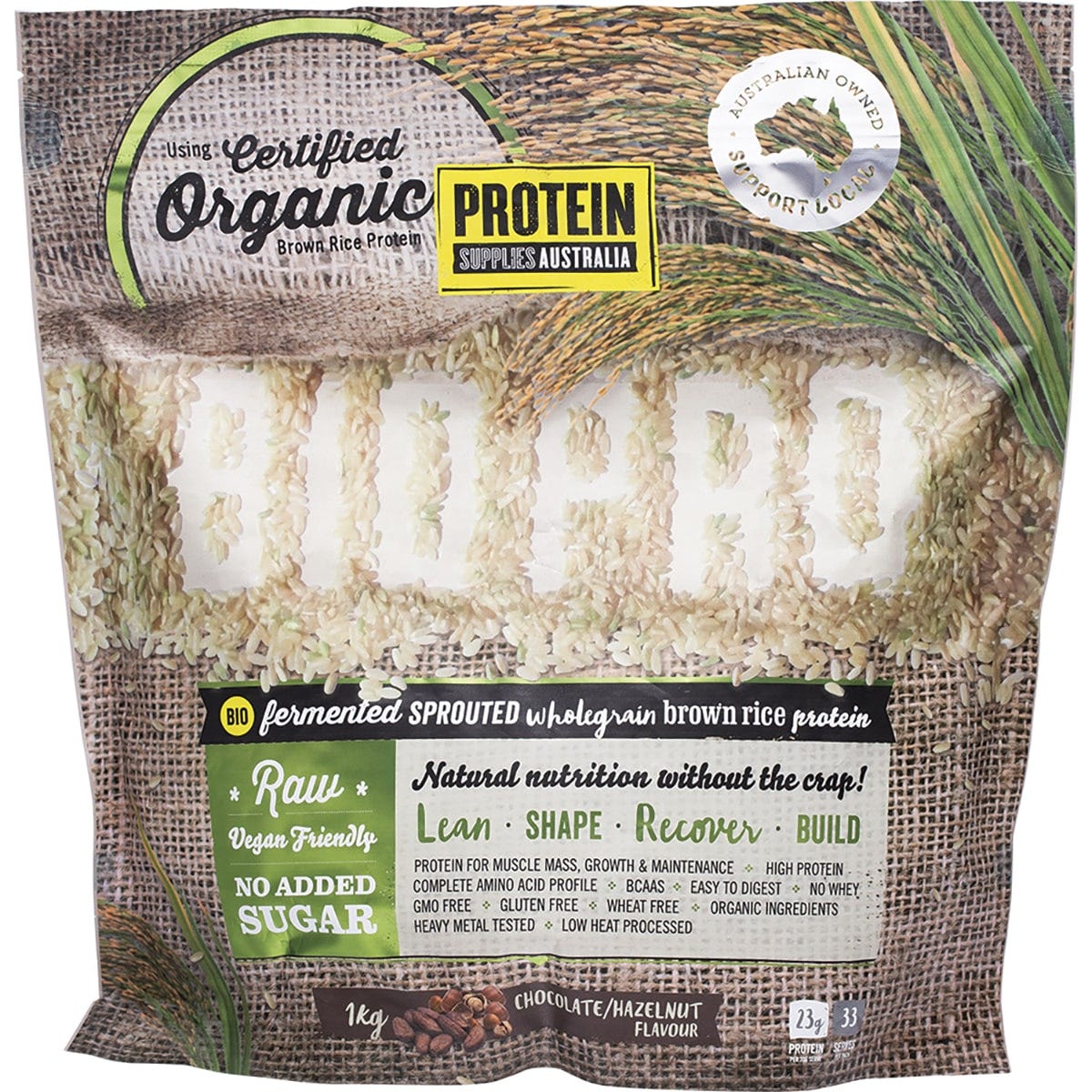 Protein Supplies Australia BioPro Sprouted Brown Rice Chocolate & Hazelnut 1kg