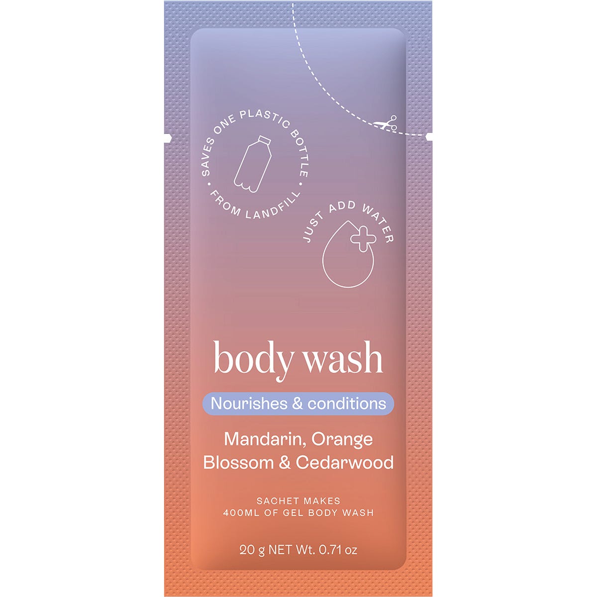 Epzen Body Wash Refill Pack Mandarin, Orange Blossom & Cedarwood 2x20g