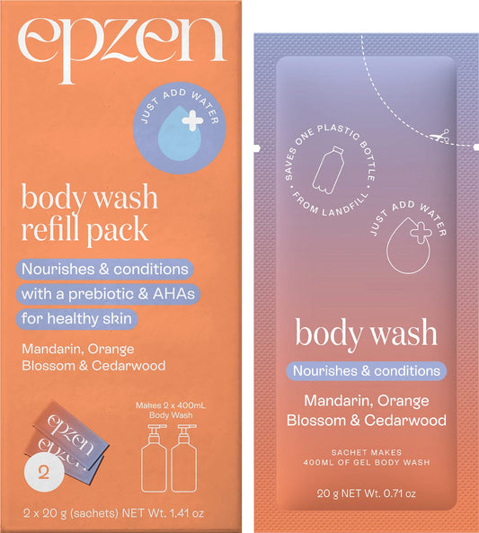 Epzen Body Wash Refill Pack Mandarin, Orange Blossom & Cedarwood 2x20g