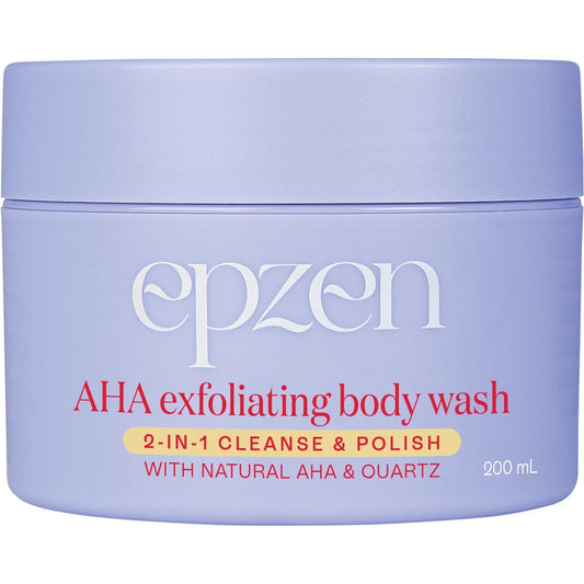 Epzen AHA Exfoliating Body Wash 2-in-1 Cleanse & Polish 200ml