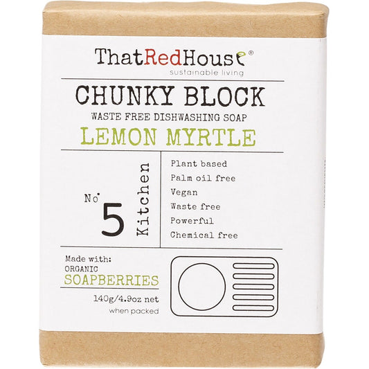 That Red House Chunky Block Dishwashing Soap Lemon Myrtle 140g