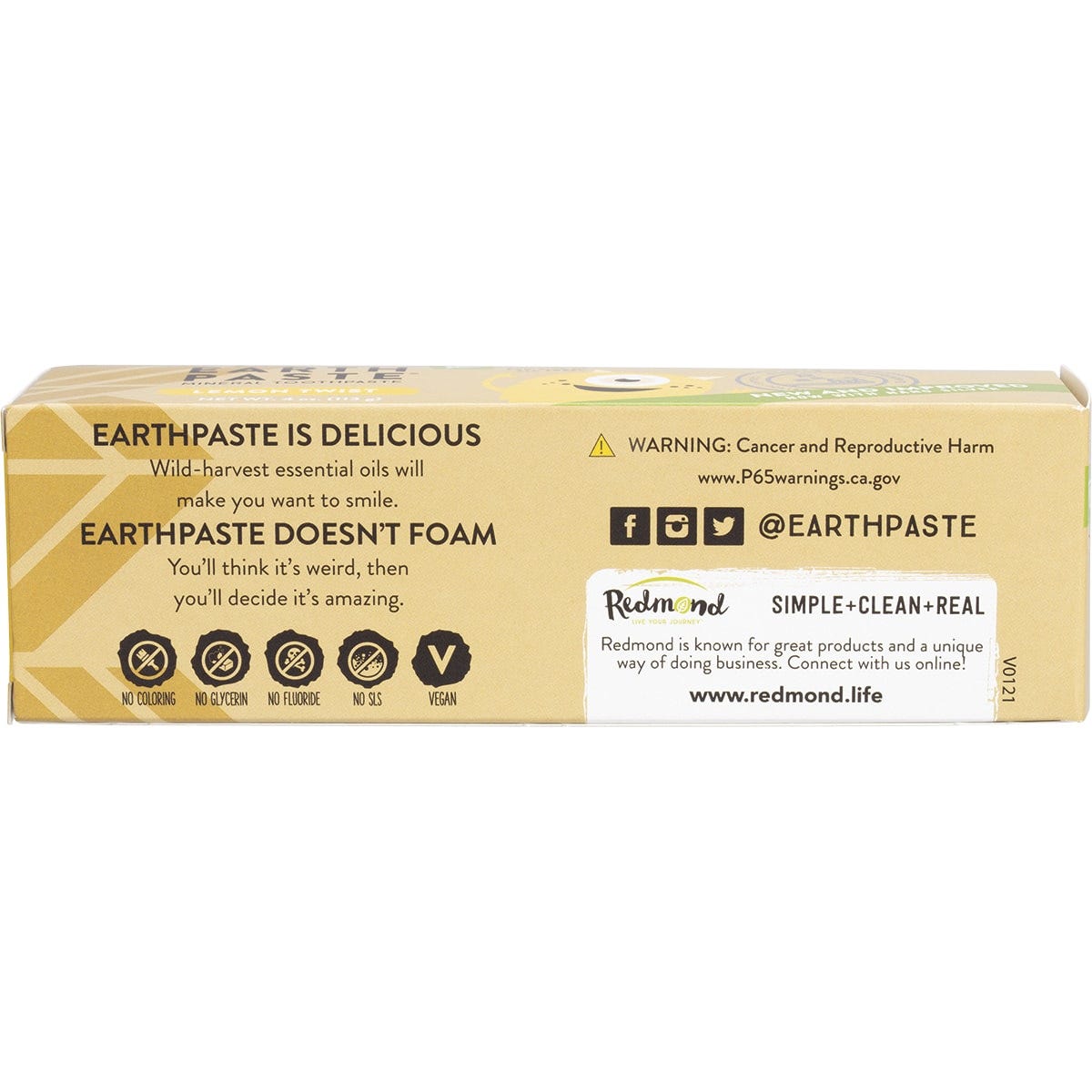 Redmond Earthpaste Toothpaste with Silver Lemon Twist 113g