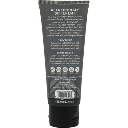 Redmond Earthpaste Toothpaste with Silver Peppermint & Charcoal 113g