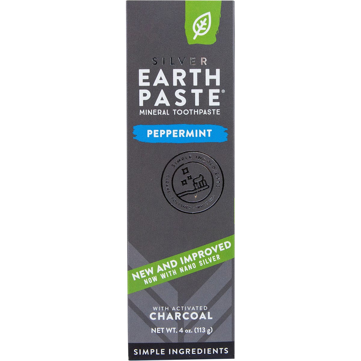 Redmond Earthpaste Toothpaste with Silver Peppermint & Charcoal 113g