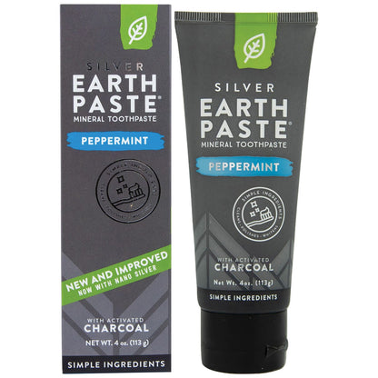 Redmond Earthpaste Toothpaste with Silver Peppermint & Charcoal 113g