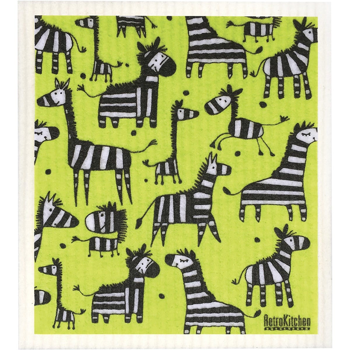 Retrokitchen 100% Compostable Sponge Cloth Zebra