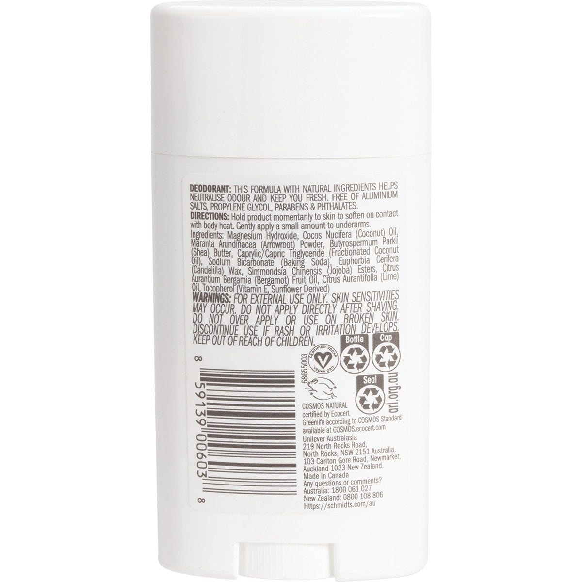 Schmidt's Deodorant Stick Bergamot + Lime 75g