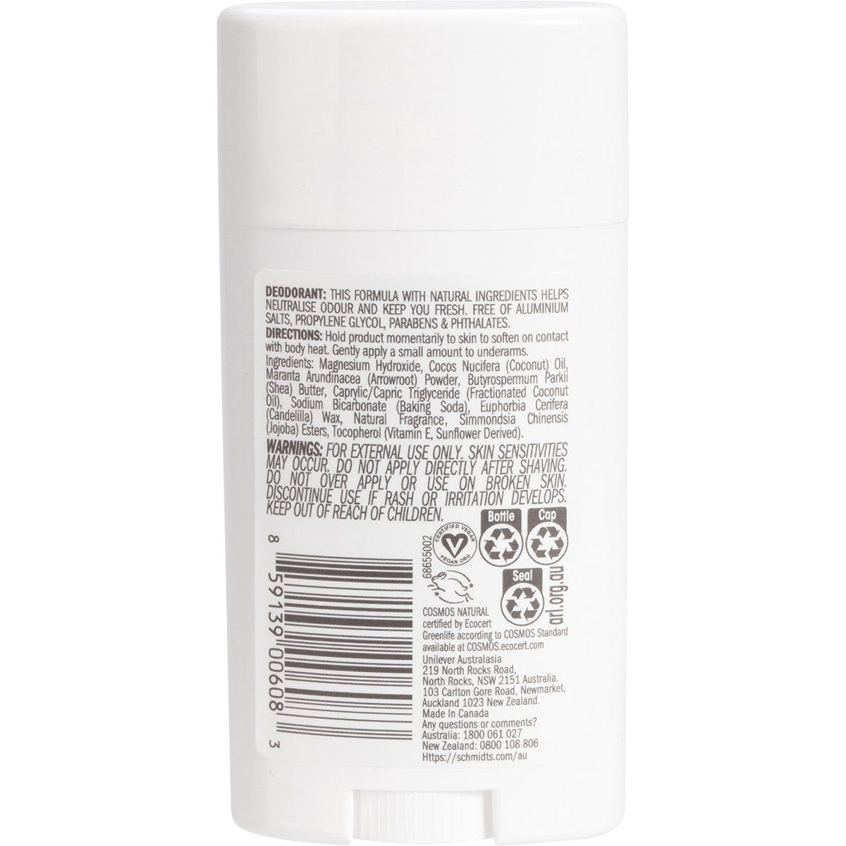 Schmidt's Deodorant Stick Rose + Vanilla 75g