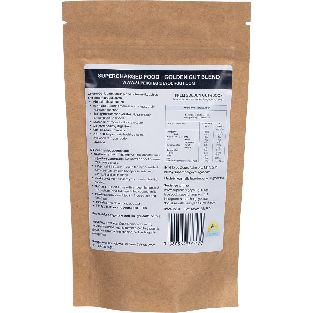 Supercharged Food Golden Gut Powder 100g