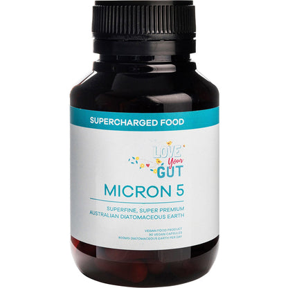 Supercharged Food Love Your Gut Capsules Micron 5 Diatomaceous Earth 90 Caps