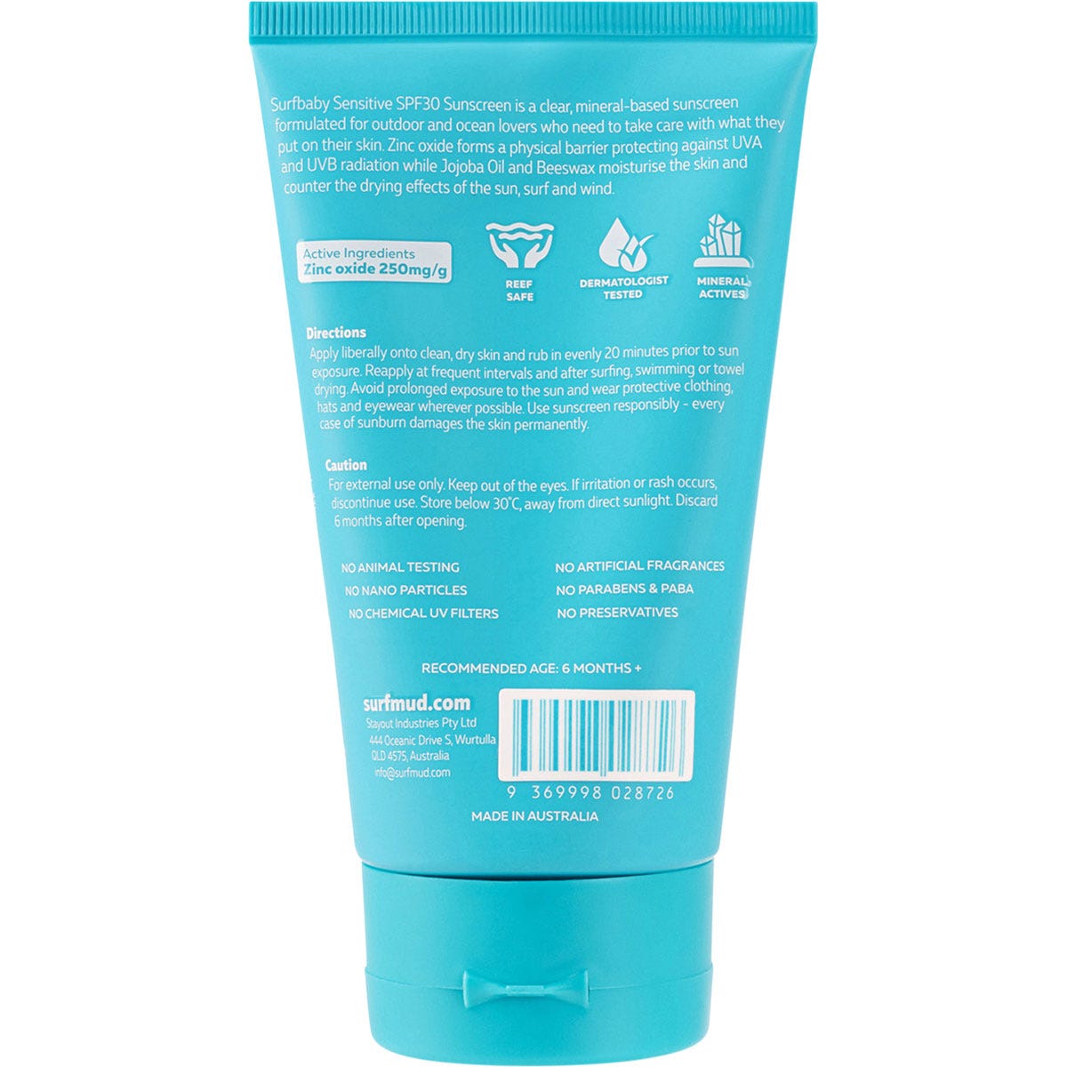 Surfmud Surfbaby Sensitive Sunscreen SPF 30 125g