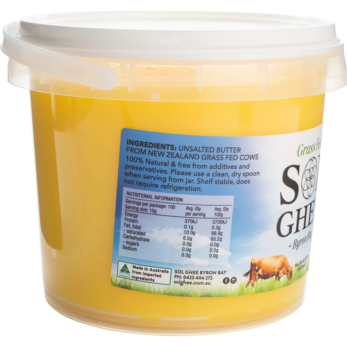 Sol Organics Grass Fed Ghee 1kg