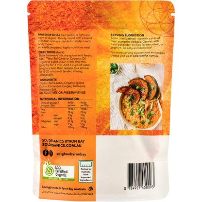 Sol Organics Masoor Dhal Red Lentil Mix 400g