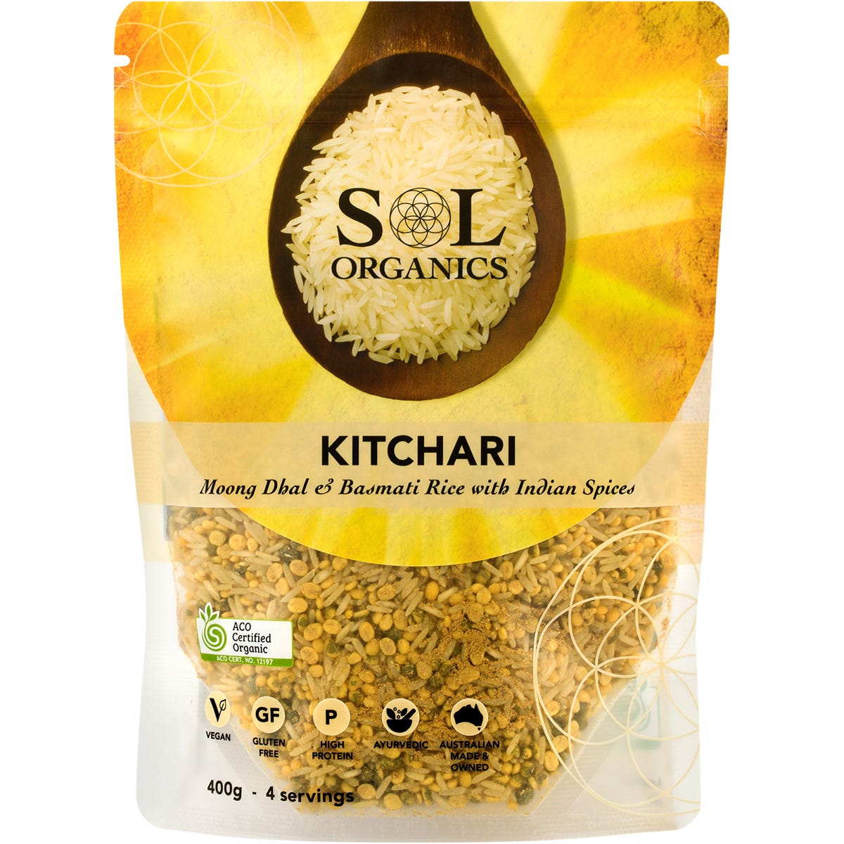 Sol Organics Kitchari Moong Dhal & Basmati Rice Mix 400g