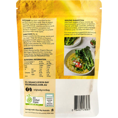 Sol Organics Kitchari Moong Dhal & Basmati Rice Mix 400g