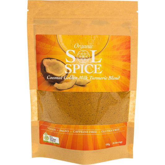 Sol Organics Coconut Golden Milk Turmeric Blend 130g