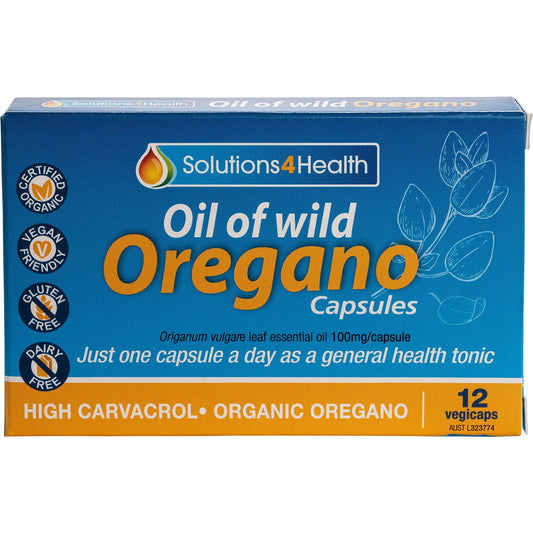 Solutions 4 Health Oil of Wild Oregano VegeCaps 12 Caps