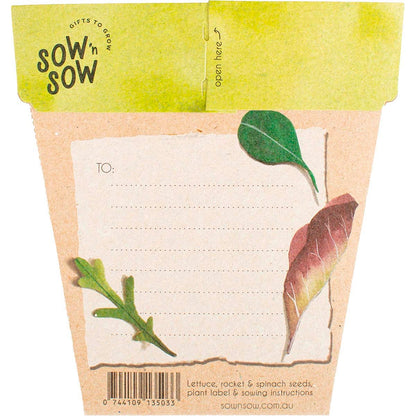 Sow 'n Sow Gift of Seeds Leafy Greens