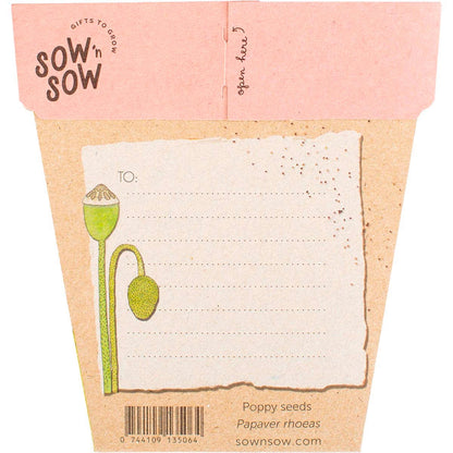 Sow 'n Sow Gift of Seeds Poppy