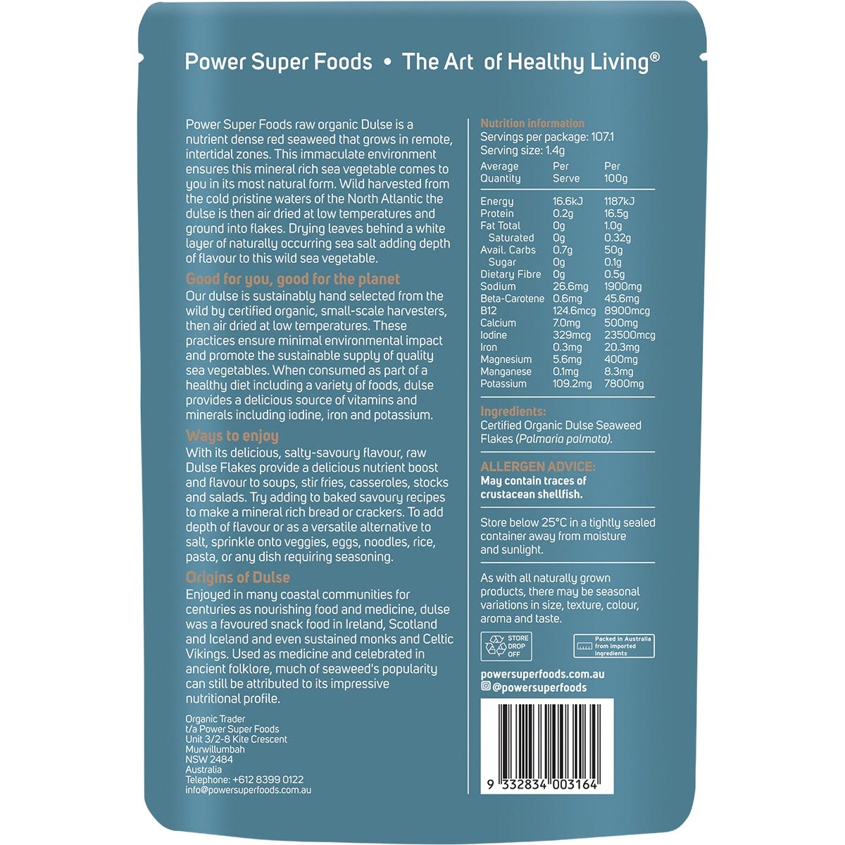 Power Super Foods Dulse Flakes The Origin Series 150g