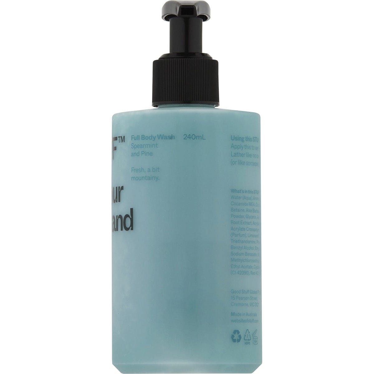 STUFF Shampoo and Body Wash Spearmint and Pine 240ml