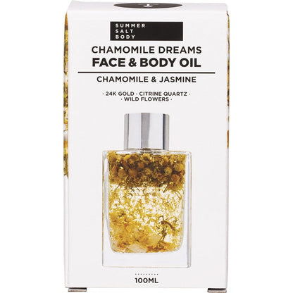 Summer Salt Body Face & Body Oil 24K Gold Chamomile Citrine Quartz 100ml