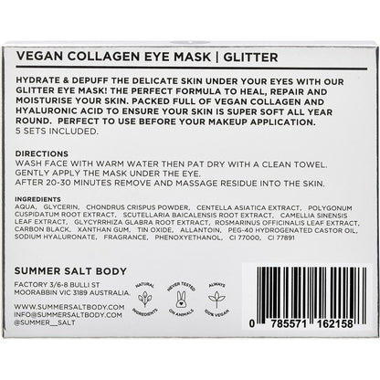 Summer Salt Body Vegan Collagen Eye Mask Sets Glitter 5pk