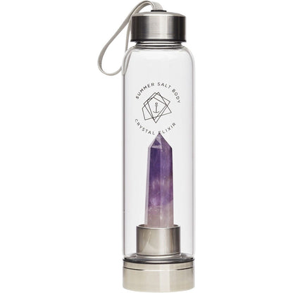 Summer Salt Body Crystal Elixir Glass Water Bottle Amethyst 550ml